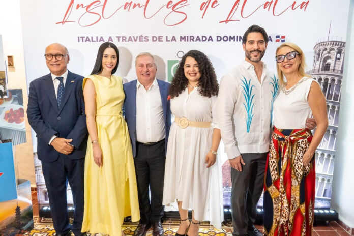 Ángelo Viro, María Villalona, Sergio Maffettone (Embajador de Italia), Nicole Medina, Lowensky Natera y Licia Colombo.